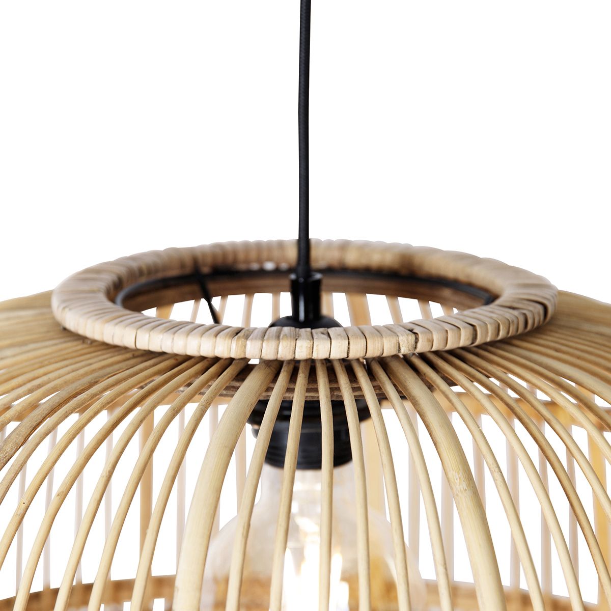 Smart hanglamp rotan 49 cm incl. Wifi G95 - Michelle