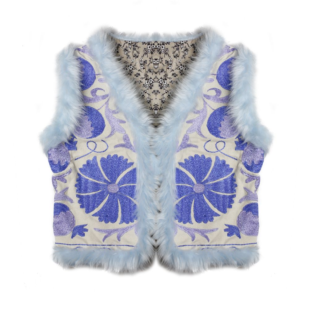Suzani waistcoat Ashura lichtblauw