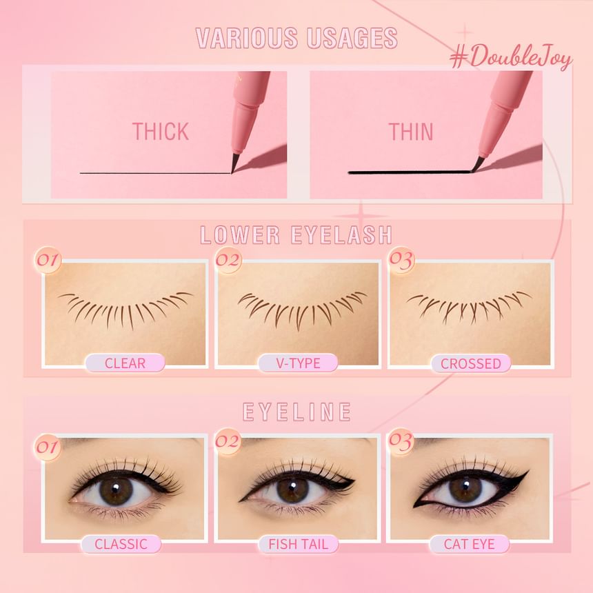 PINKFLASH - Hypersharp Snel drogende vloeibare eyeliner - 2 kleuren