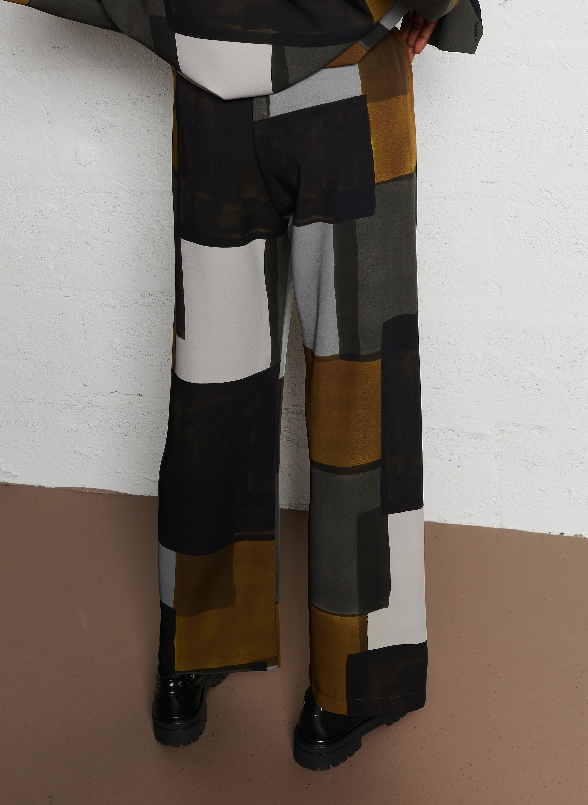 Pantalon large imprimé| Gris