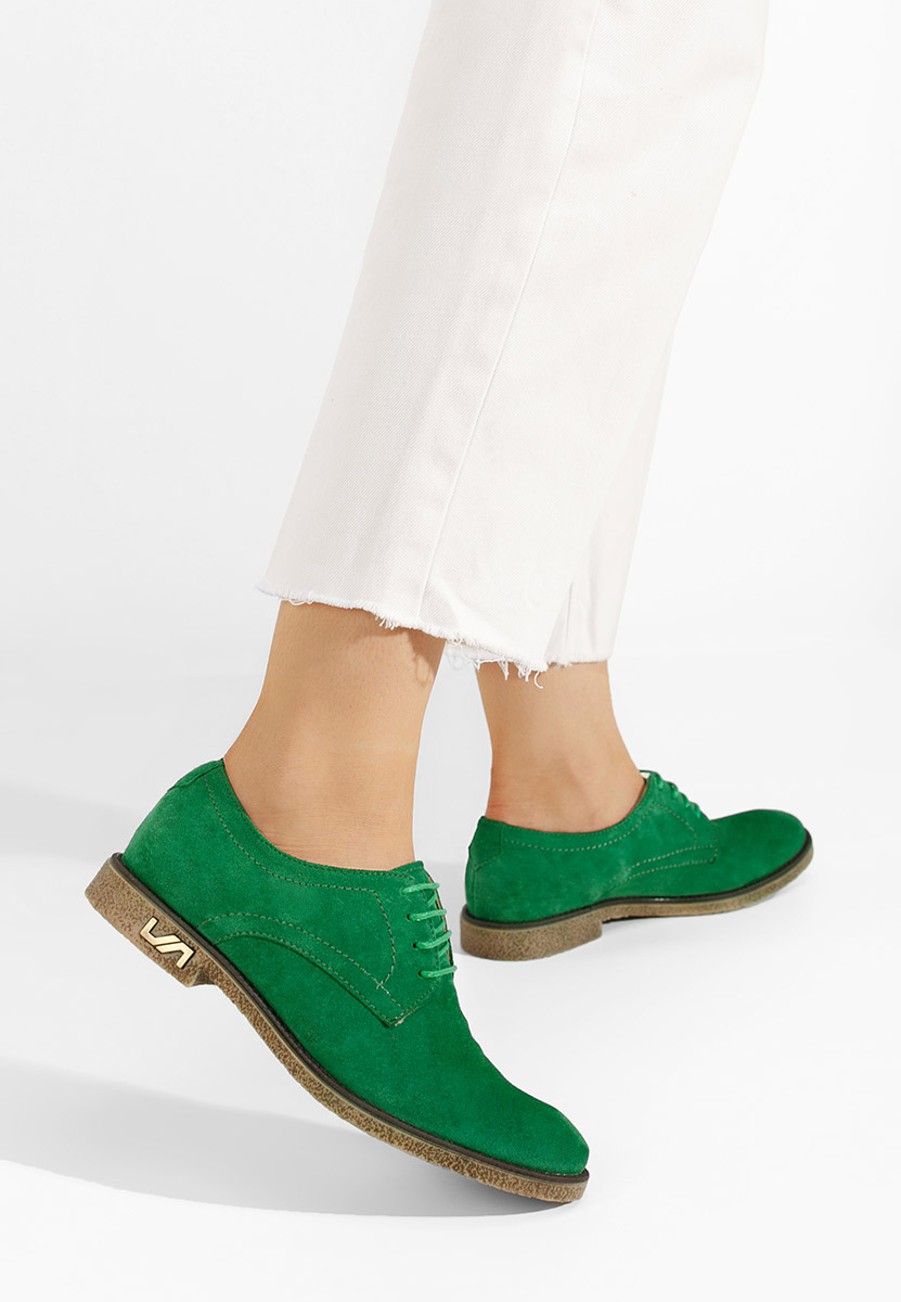 Chaussures derby en cuir vert Doresa