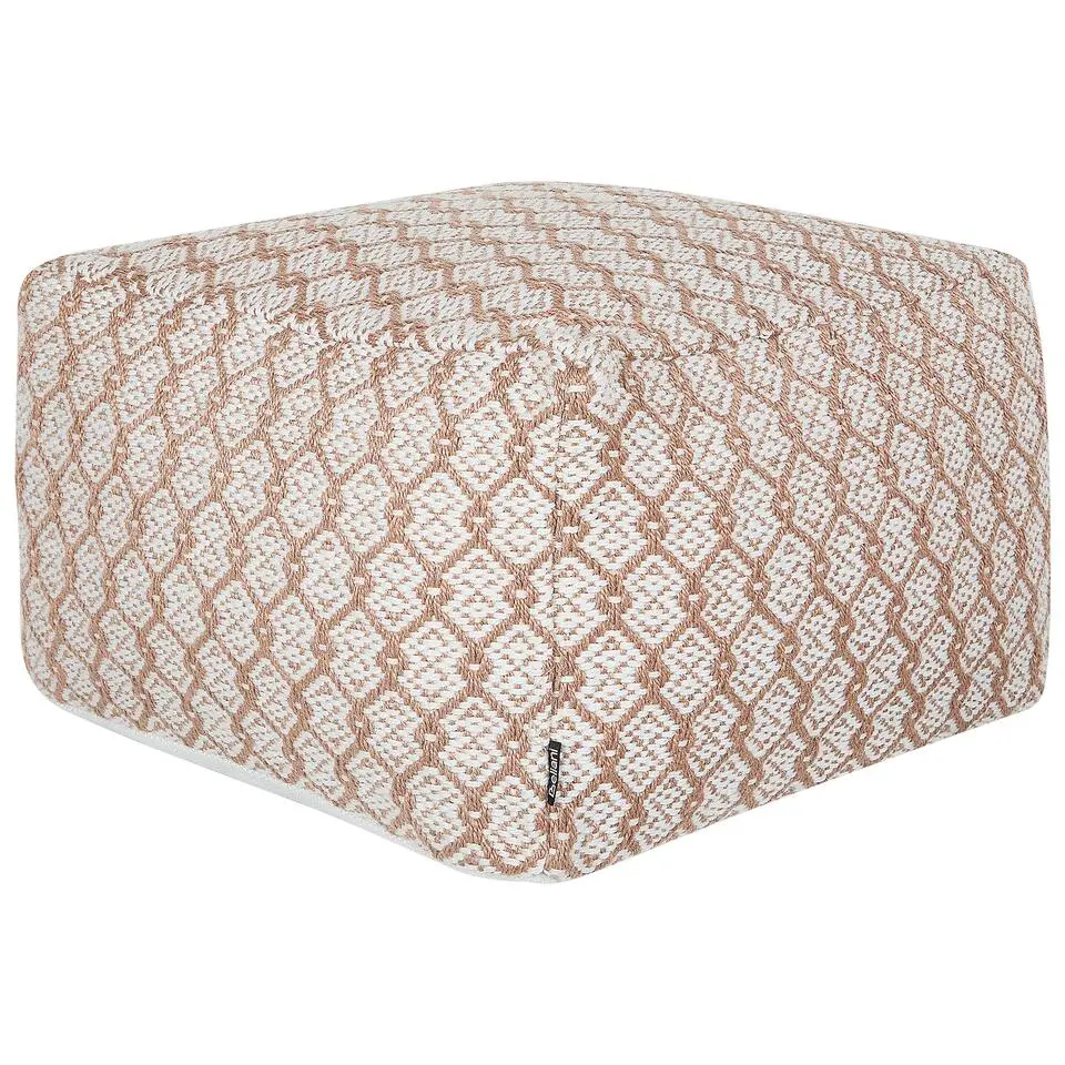 SHORAN - Buitenpoef - Beige/Wit - 50 x 50 x 30 cm - Synthetisch