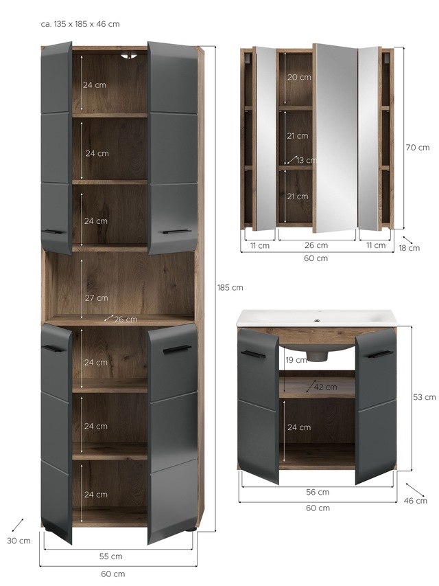 INOSIGN Badezimmer-Set Set, 4 Stk. tlg.