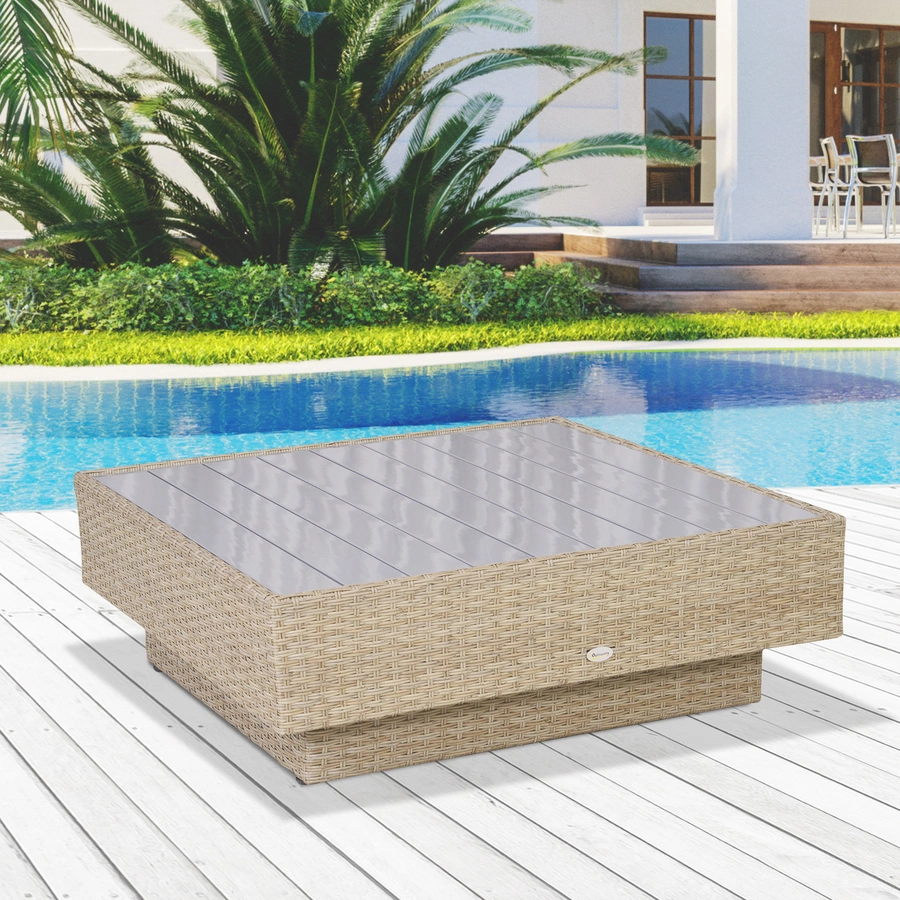 Outsunny Luxus Polyrattan Loungeset beige