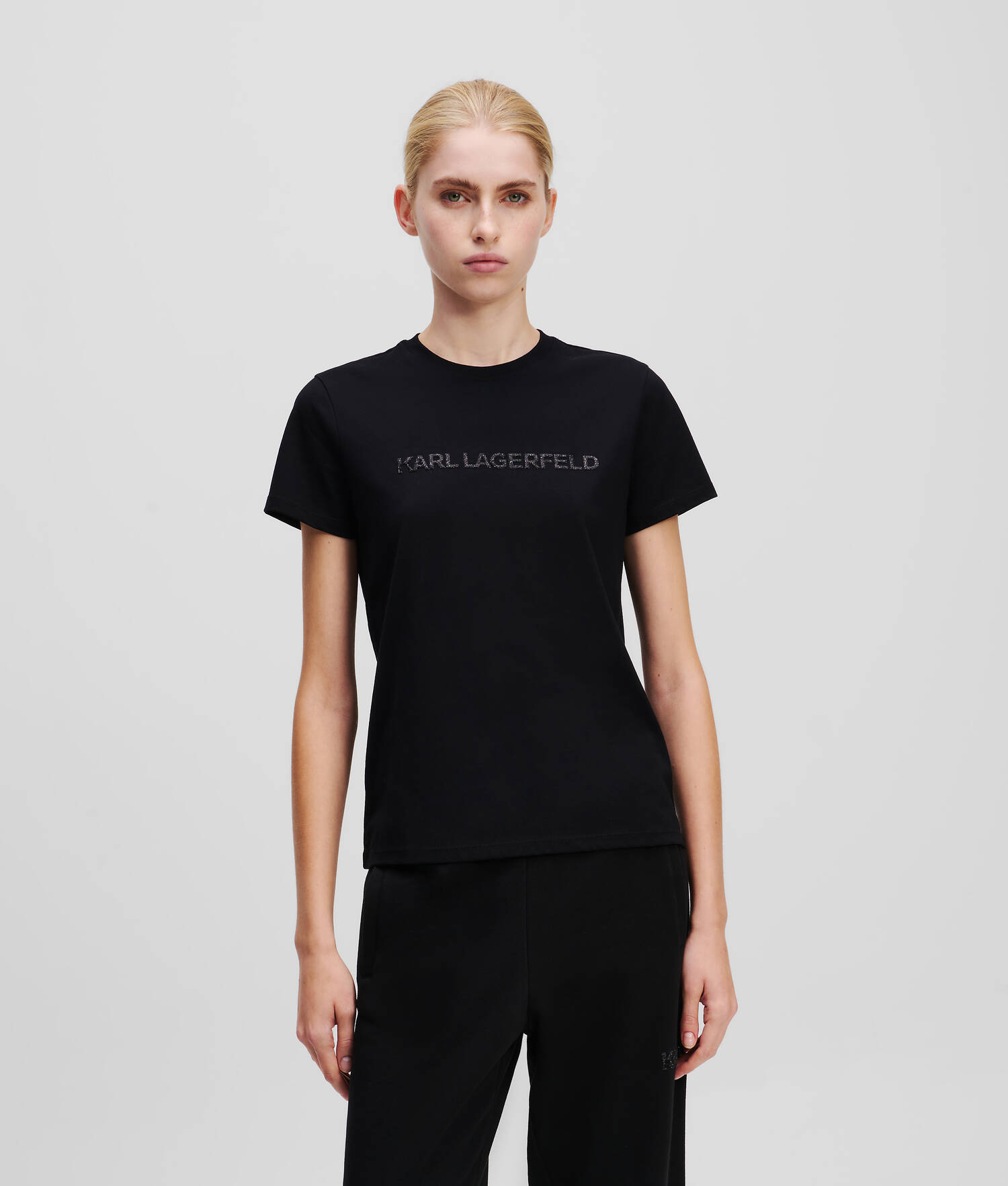 T-SHIRT À LOGO PAILLETTÉ KARL