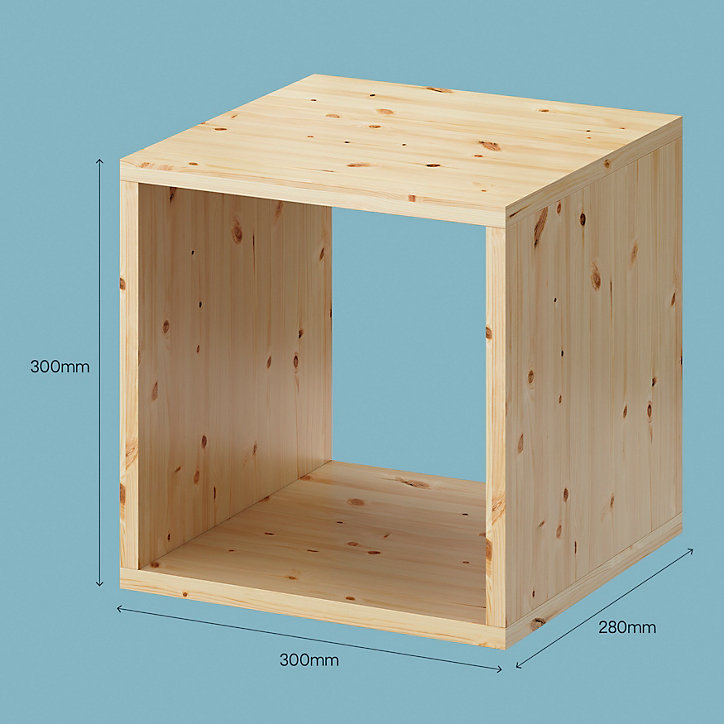 Étagère murale cube en pin GoodHome Rigga L. 30 cm