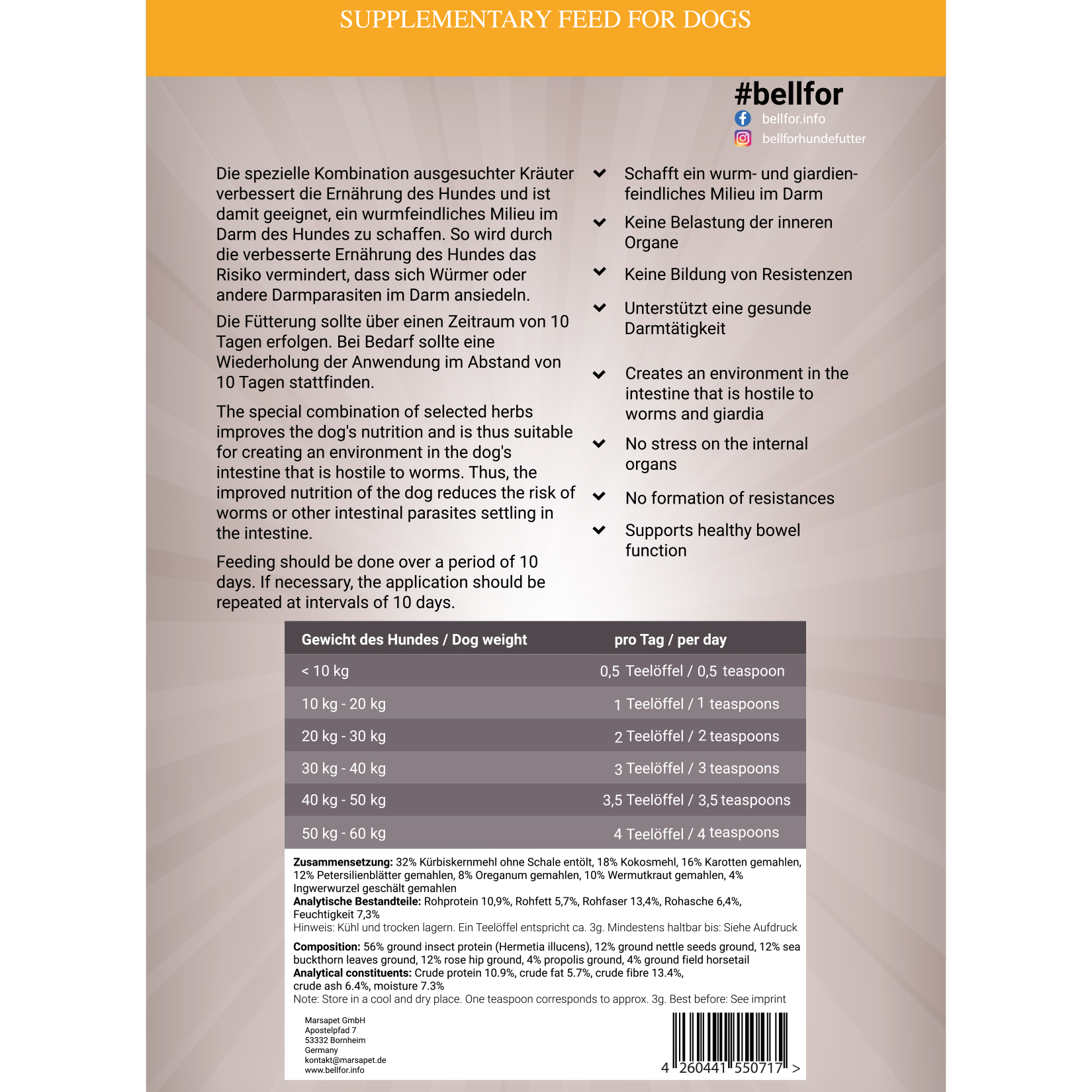Giardia kit économique - nourriture humide 6x400g + vermal poudre 80g + viande séchée de poulet 100g