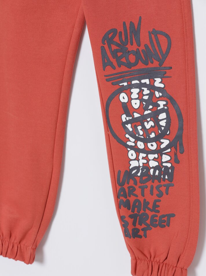 Calças de lã estampadas - Vermelho Lavado
