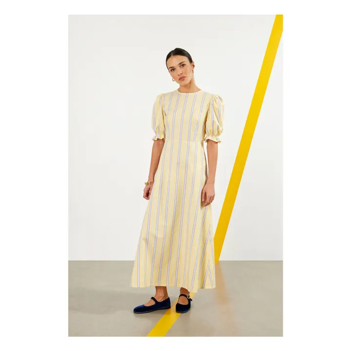 Maria de la Orden Robe Rhea Rayures | Jaune