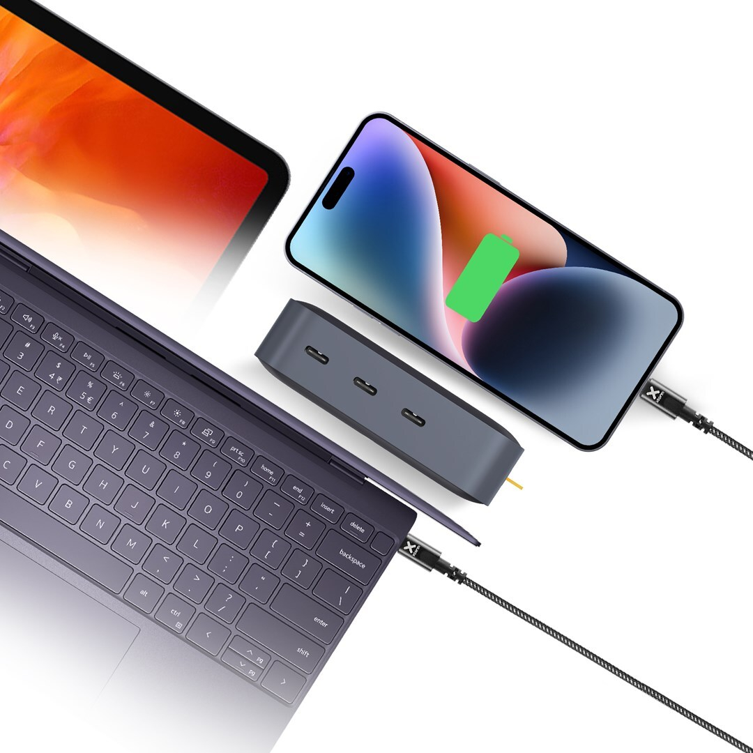 (60W) 24000mAh Titan USB C Powerbank Ladegerät Power Delivery mit USB C Ladekabel und LED Anzeige (XB401) Schwarz