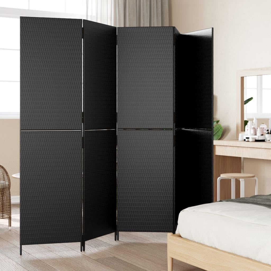Festnight 5 teilig Paravent Poly Rattan Outdoor Raumteiler Trennwand Faltwand Sichtschutz Klappbar Raumtrenner Faltbar Stellwand Außen Innen Balkon Terrasse 245x180 cm NT7358308