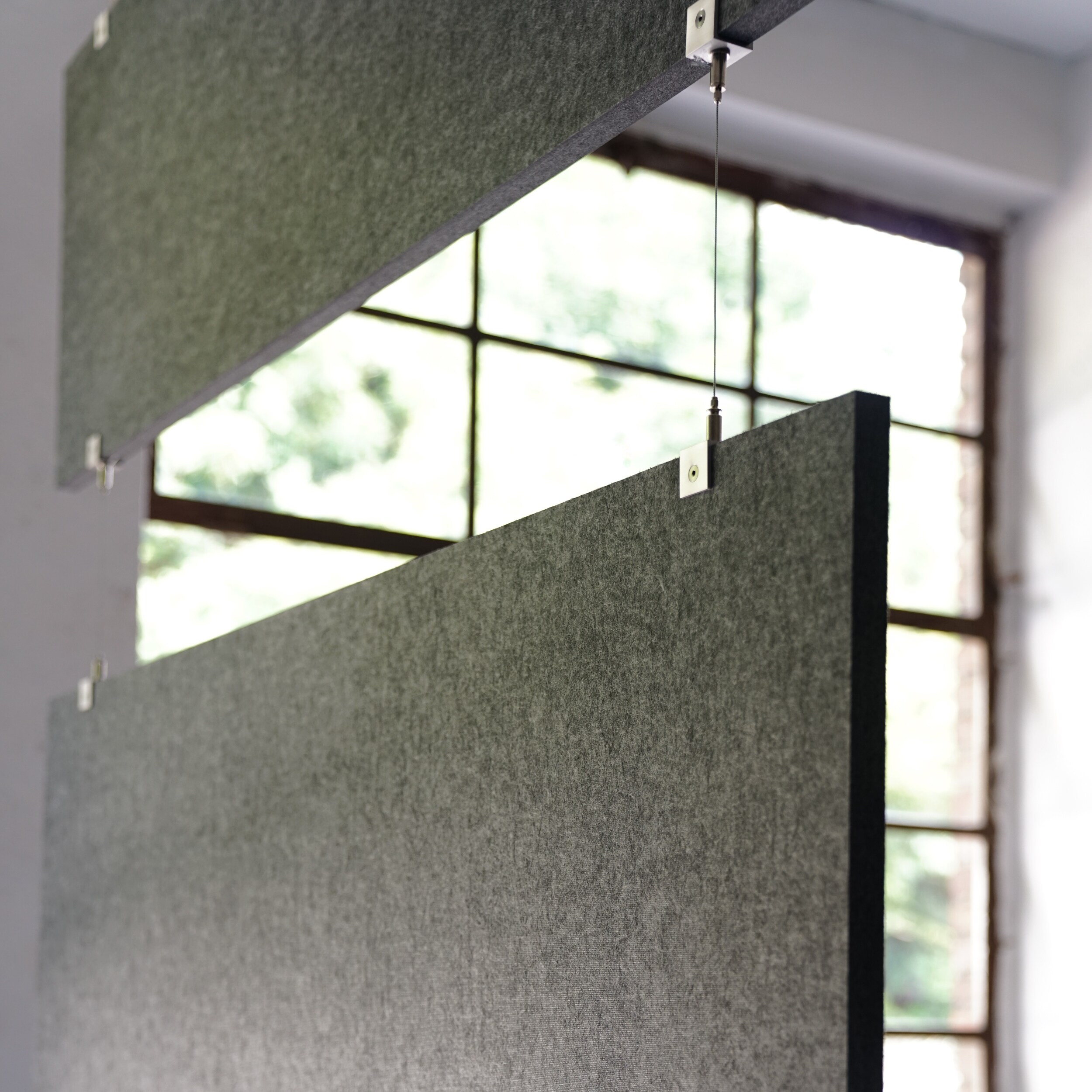 baffel multiple-Set - Deckenträger - 3-fach Farbe: lichtgrau, Größe: 100x50x2,5cm
