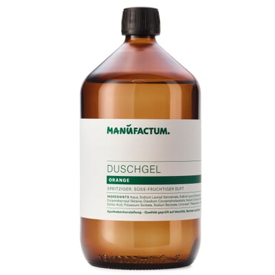 Manufactum Duschgel, Orange, 1-l-Glasflasche