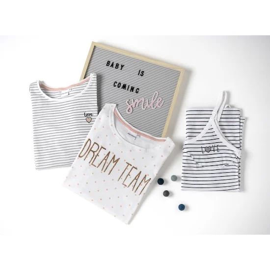 T-shirt grossesse dream à pois   Blanc        de               MAIKA Maternity