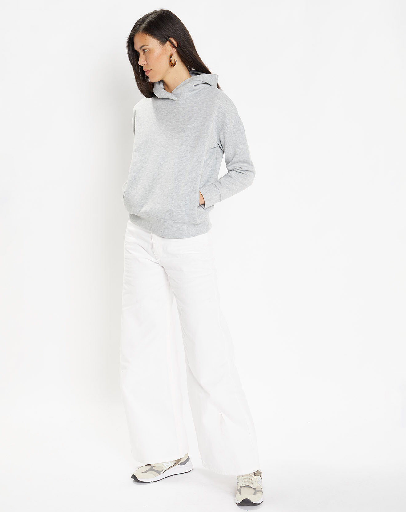Galeries Lafayette Jean large en Coton mélangé Lenny écru