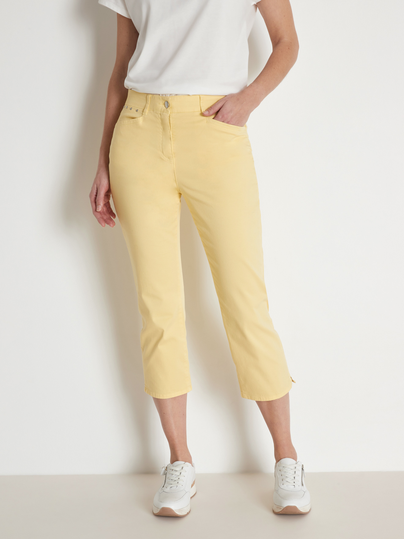 Pantalon corsaire en toile extensible