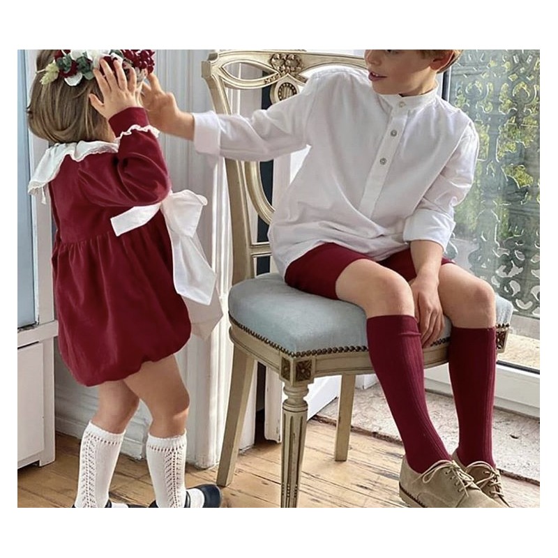 Condor Condor chaussettes hautes côtelées bourgogne