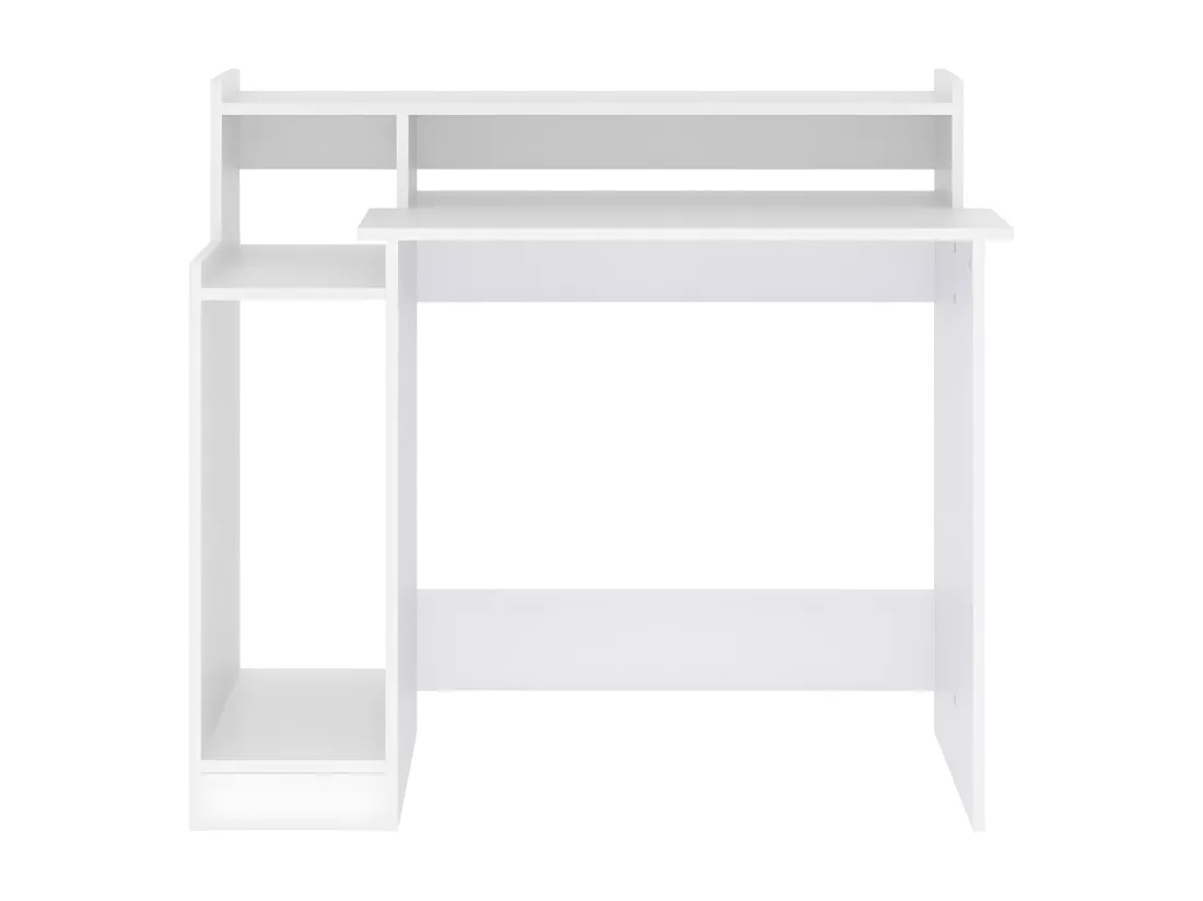 Bureau avec lumières LED Blanc 97x45x90 cm Bois d'ingénierie