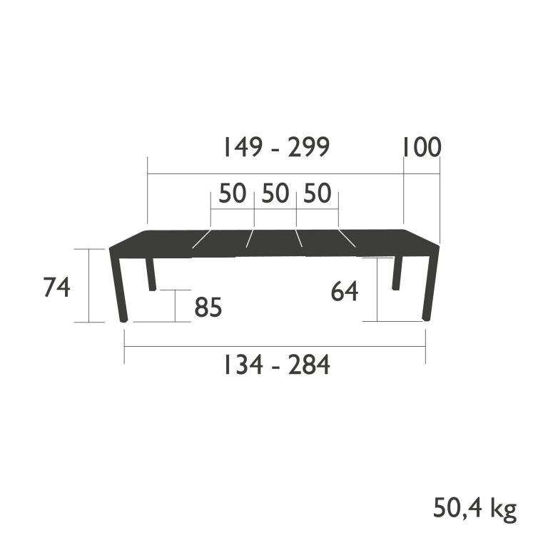 Fermob Ribambelle tuintafel XL 149/299x100 Nutmeg