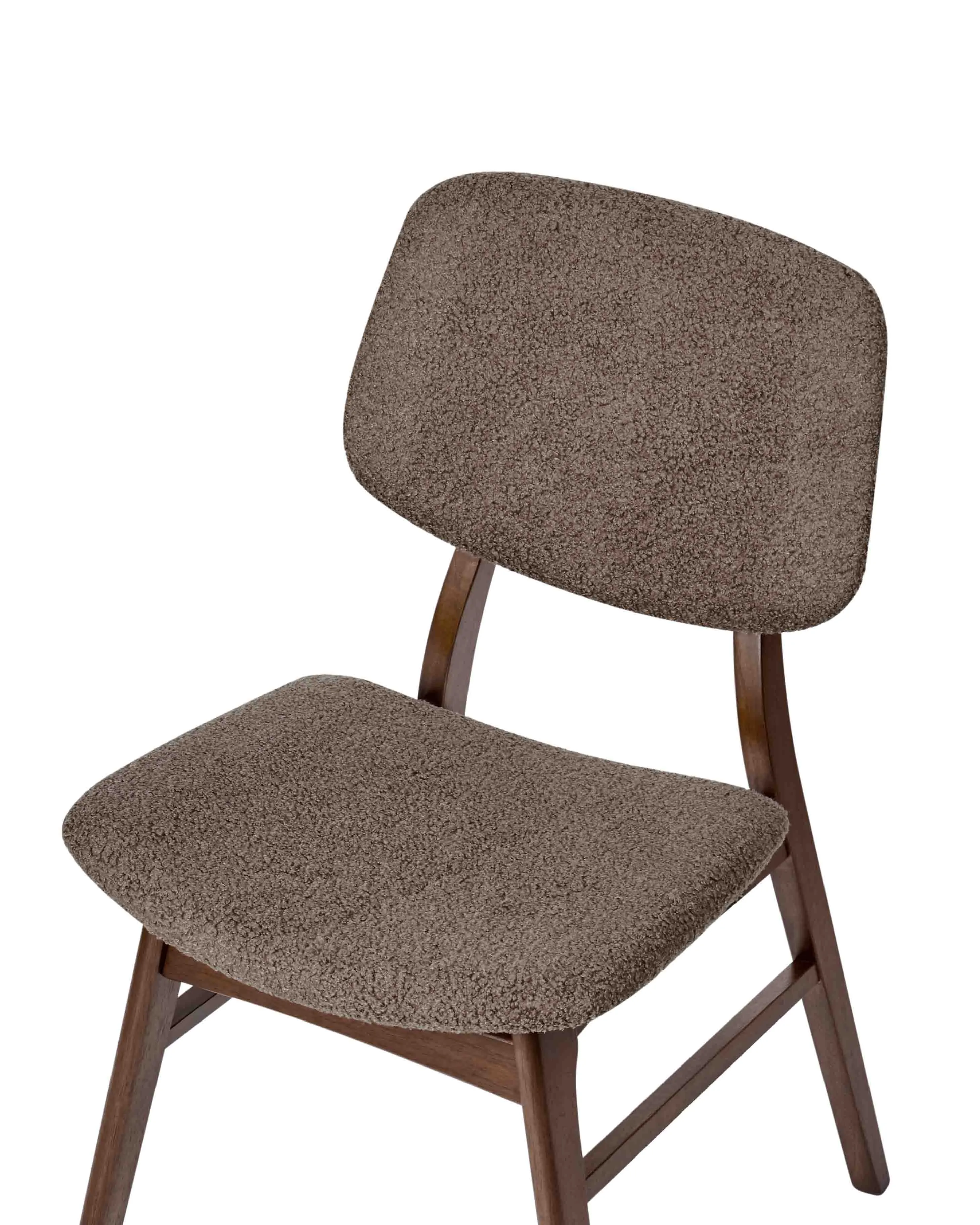 Set van 2 eetkamerstoelen ELAINE Hout Donkerbruin/taupe