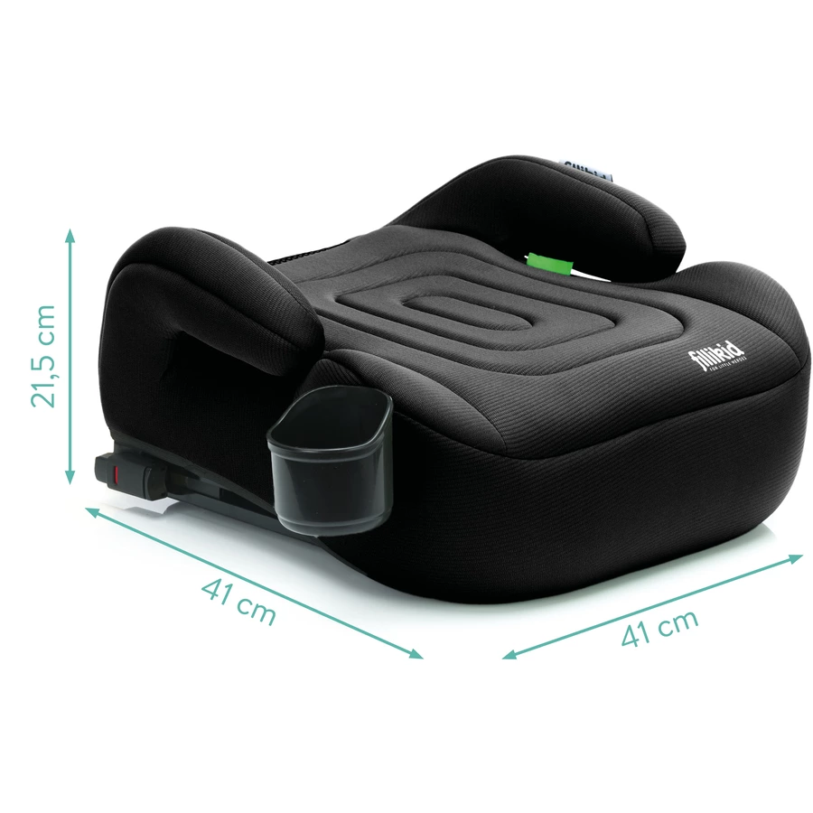 fillikid Sitzerhöhung Flip Deluxe Auto mit verlängerbarer Isofix i-Size schwarz