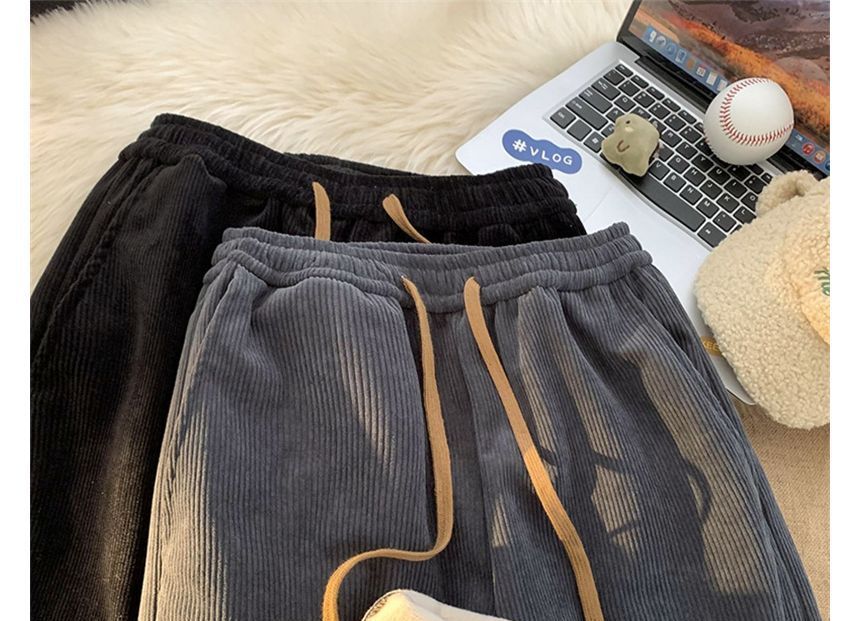Cloud Nine - Corduroy broek met trekkoord en fleecevoering en wijde pijpen