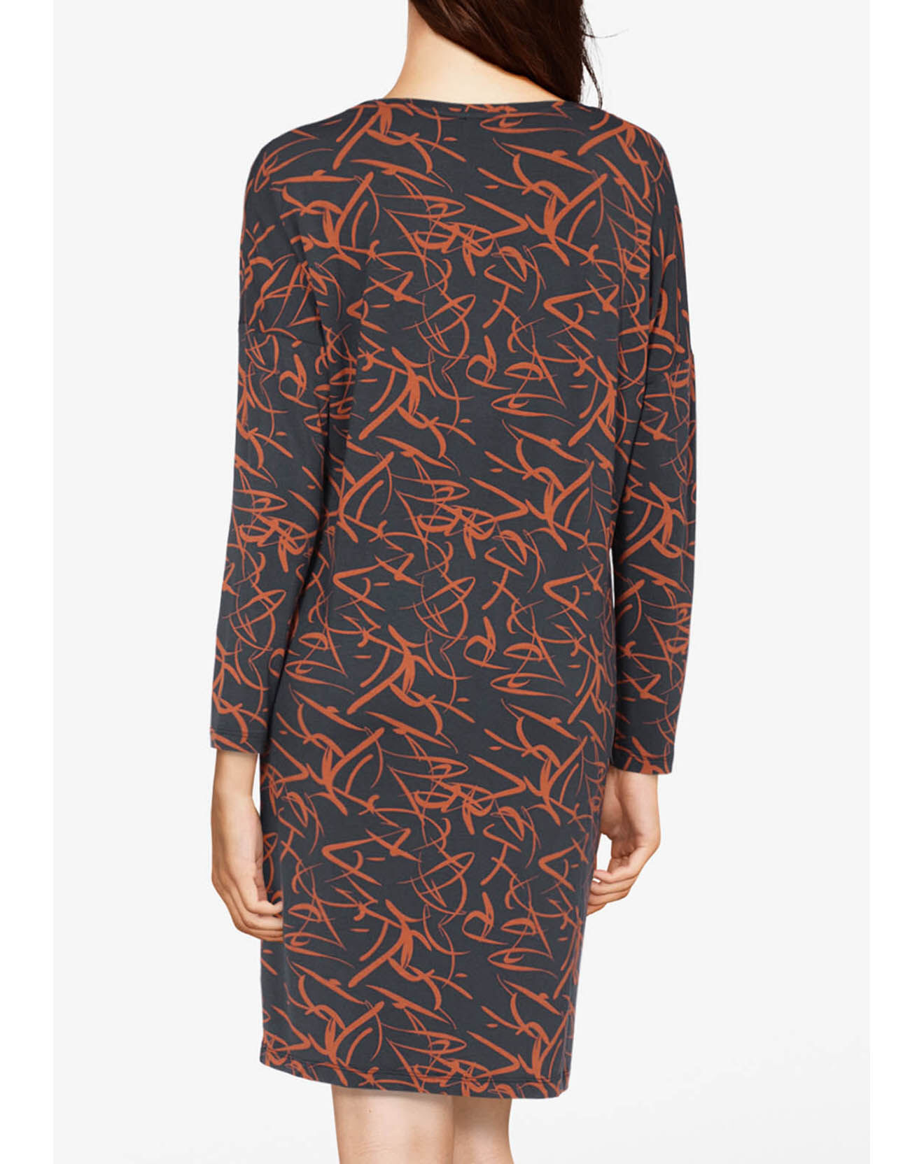 Femilet Chemise de nuit Volcano imprimée noir/orange