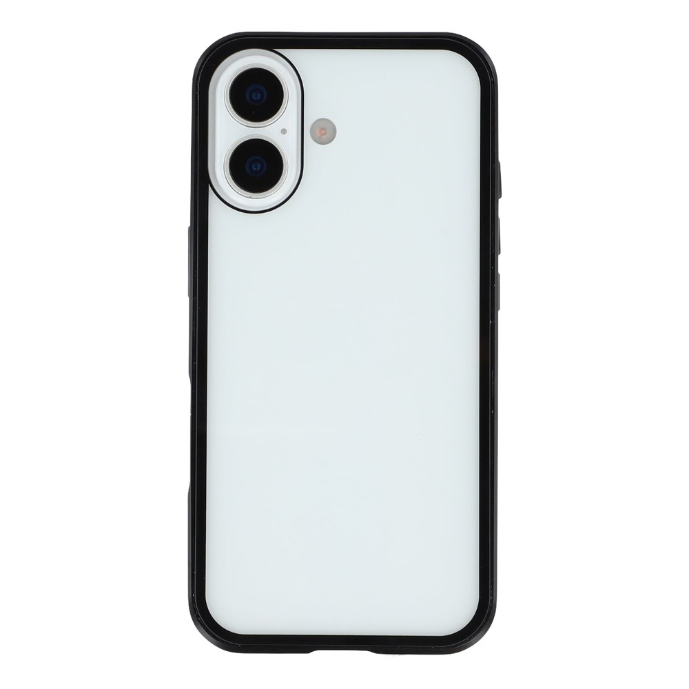 iPhone 17 Magnetische Alu Schutzhülle mit Panzer Glas Backcover   Privacy Displayschutz (Magnet-Technologie) - Schwarz