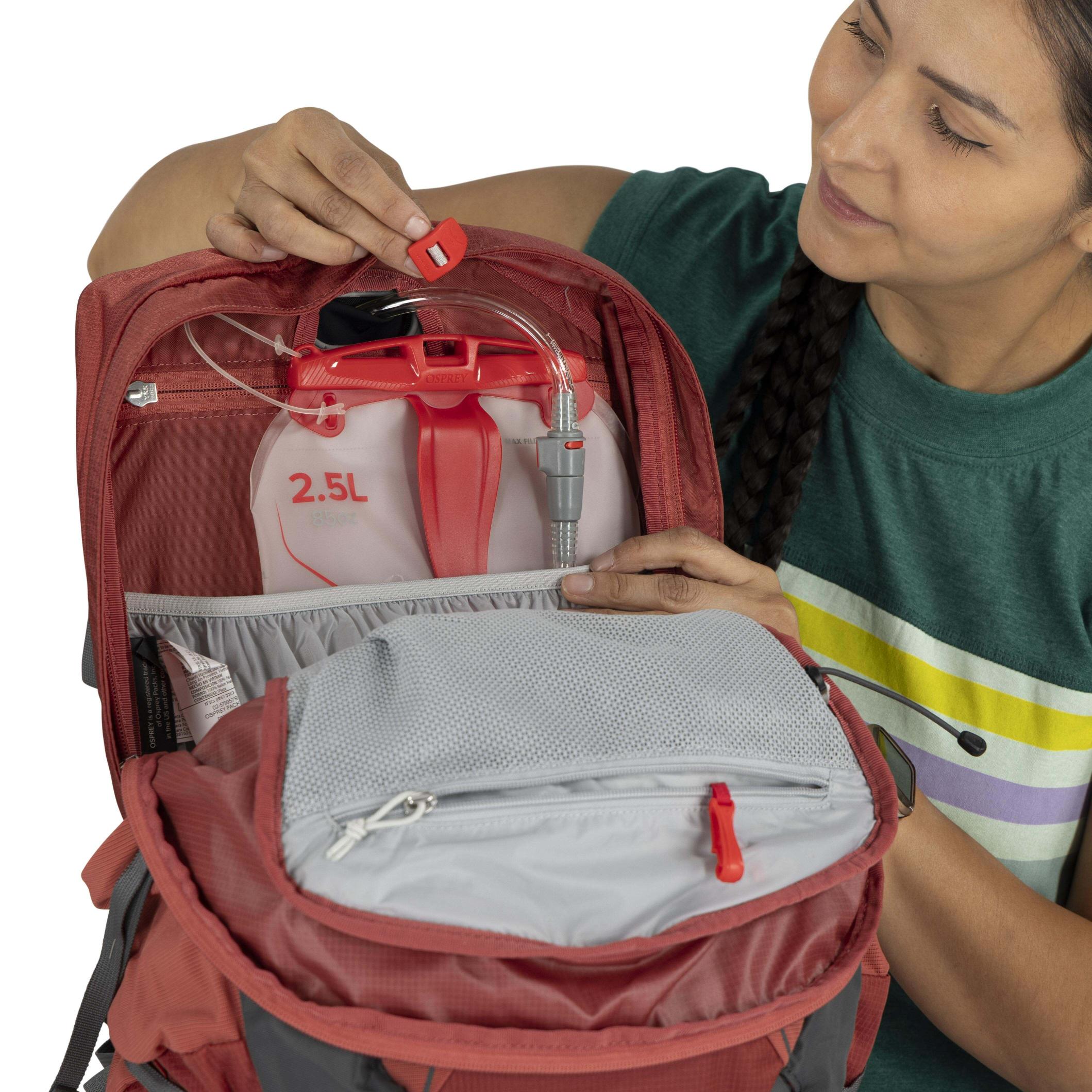 Osprey Tempest 22 Red pampas Coal Grey