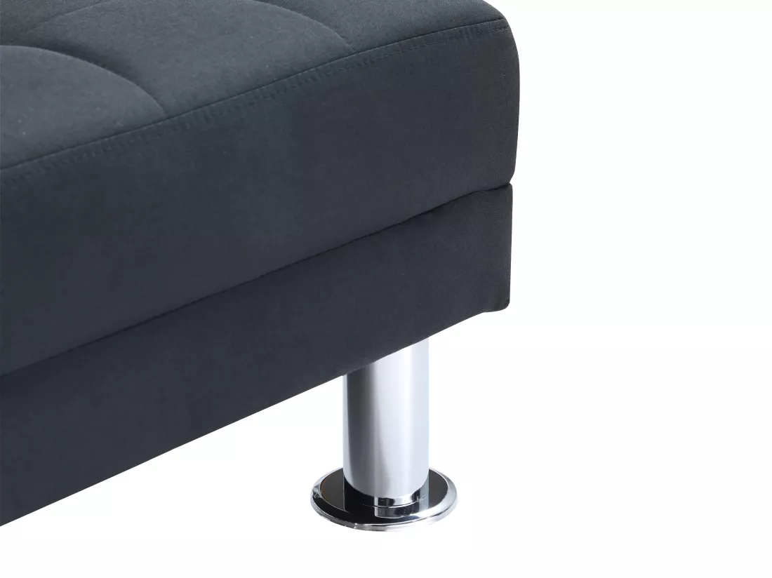 Canapé d'angle convertible et réversible en tissu noir WILLIS II