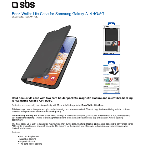 SBS Samsung Galaxy A14 wallet - sort