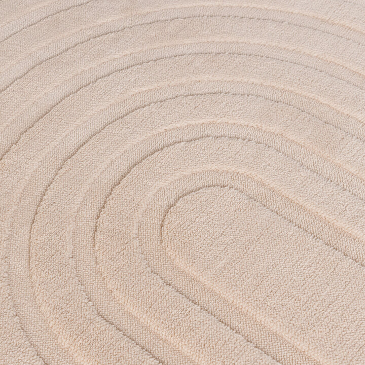 Rond Scandinavisch vloerkleed - Charm Curves Beige