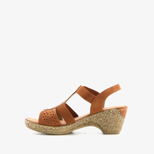 Blue Box dames sandalen met hak cognac