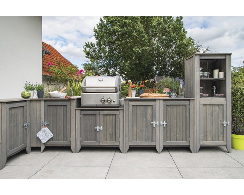 Tuinkast/buitenkeuken Konsta type 559 incl. 1 deur 60 x 40 x 88 cm lichtgrijs