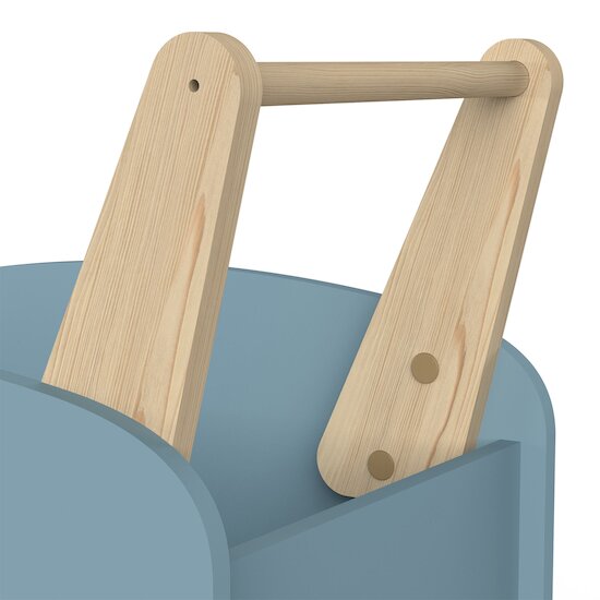 Firmiana Chariot de Rangement   Bleu Orage / Bois Naturel        de               CBA Meubles