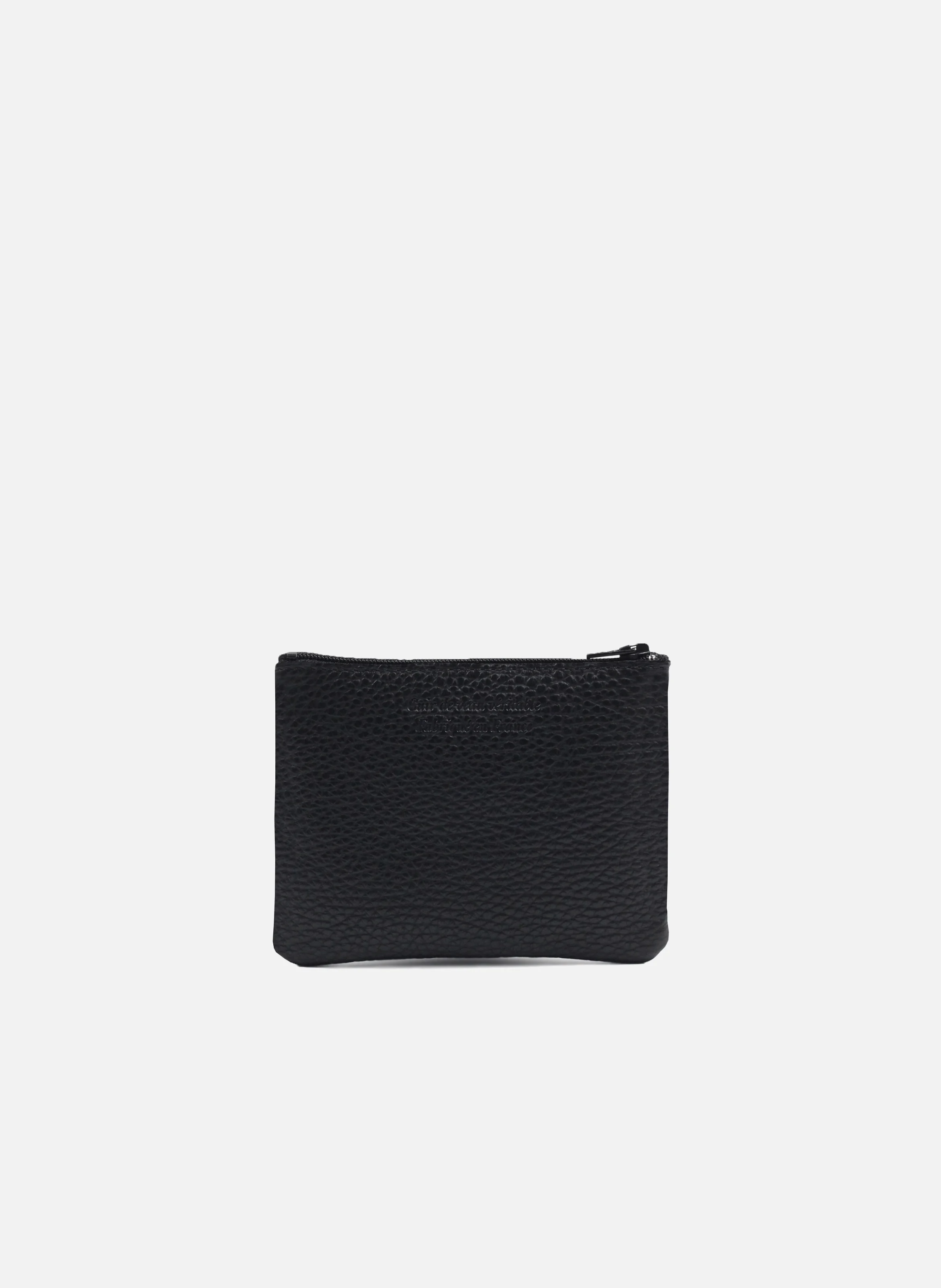 Pochette petit modèle cuir grainé | Noir