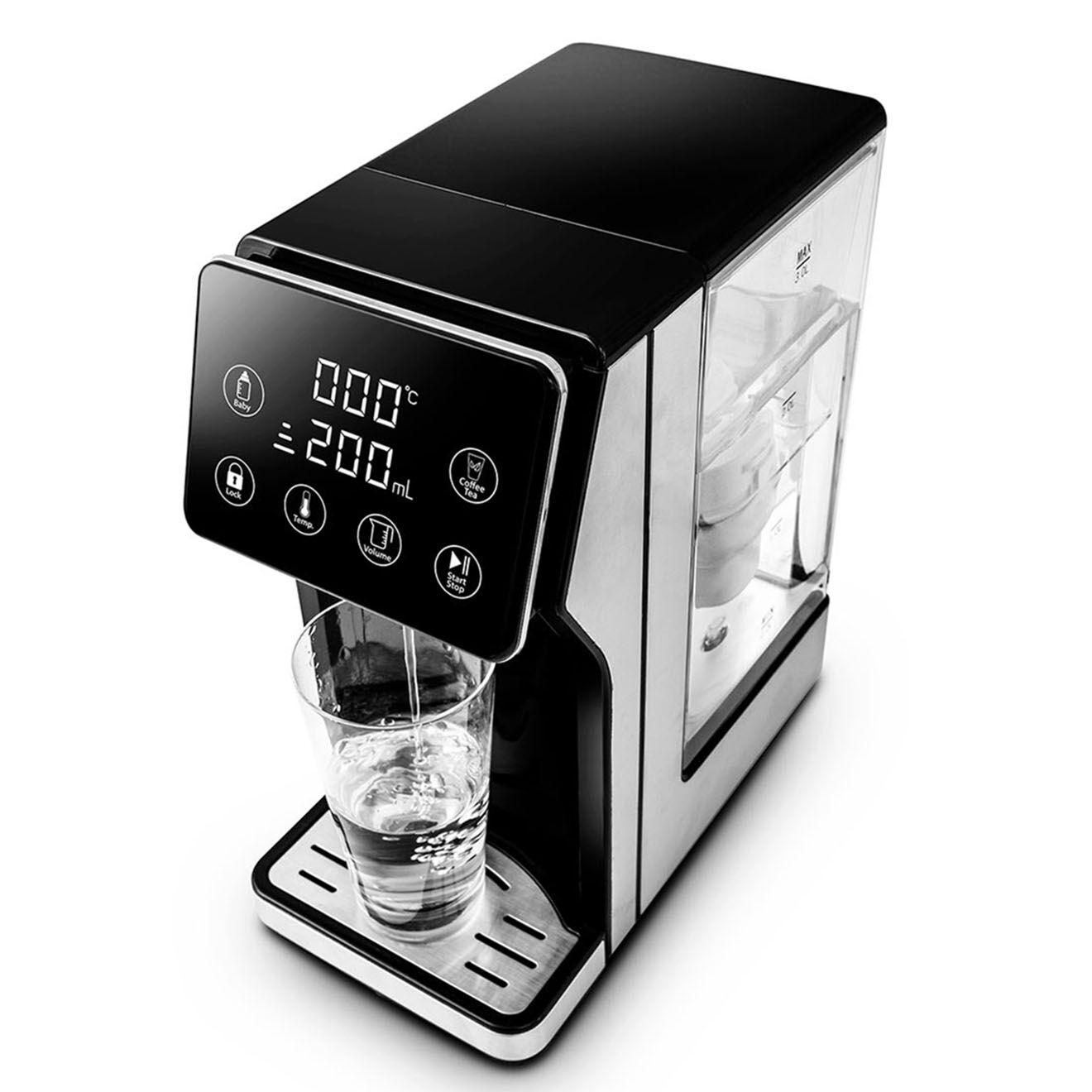 Kitchencook Distributeur d'eau tempérée noir  - 62x37.5x35.5 cm