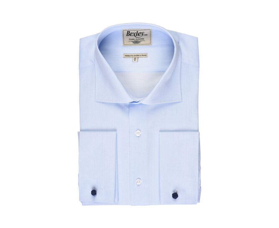 Chemise bleu pâle à boutons de manchettes - PAOLO