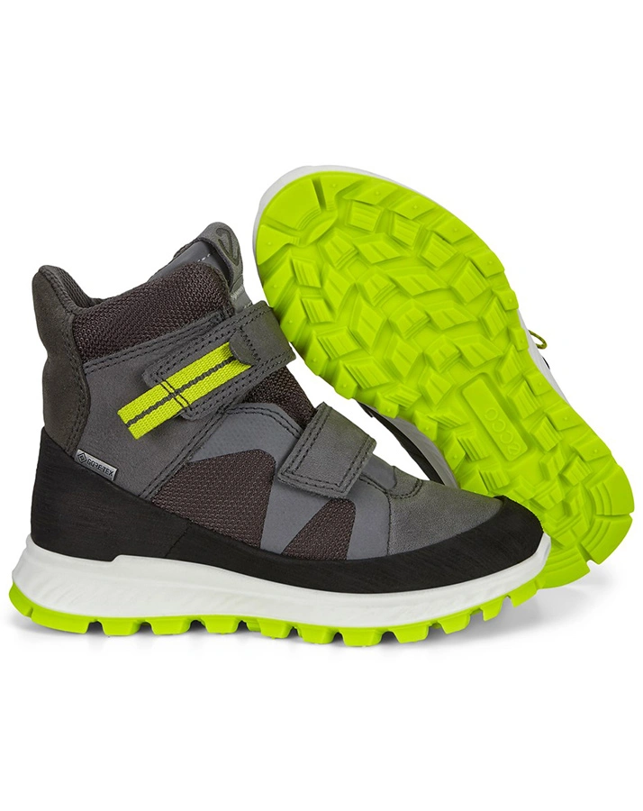 Leder-Klettstiefel EXOSTRKids MID-CUT gefüttert in black/dark shadow
