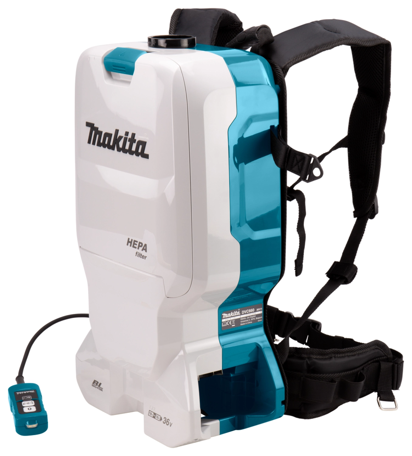Makita DVC660PT2 2x18 V Rugstofzuiger voor schoonmaak Body incl. 2 accu's en duolader