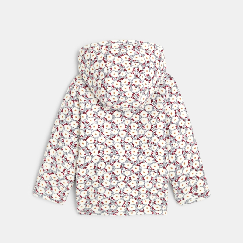 Veste réversible imprimée et doublure fausse fourrure bébé fille