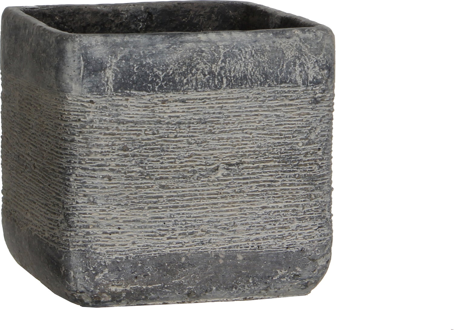 Mica Decorations pot Kane vierkant 15,5 x 15,5 x 15 cm donkergrijs