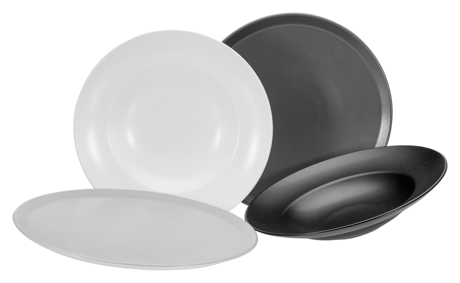 CreaTable Pizzateller XL MANHATTAN 6er Set 33 cm schwarz