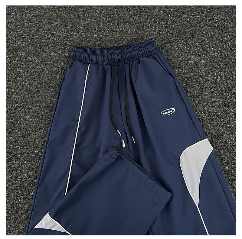 Mimiyox - Hoge taille kleurblok wijde joggingbroek