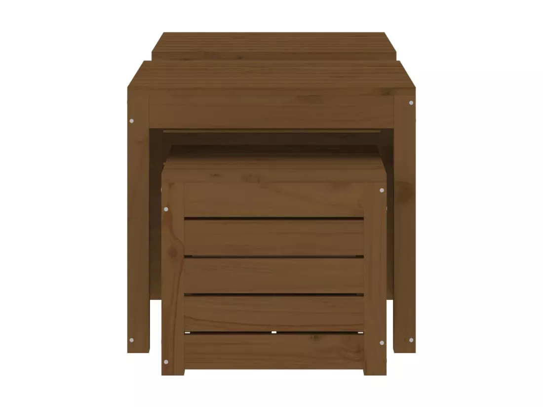 Ensemble de boîtes de jardin 3 pcs marron miel bois pin massif