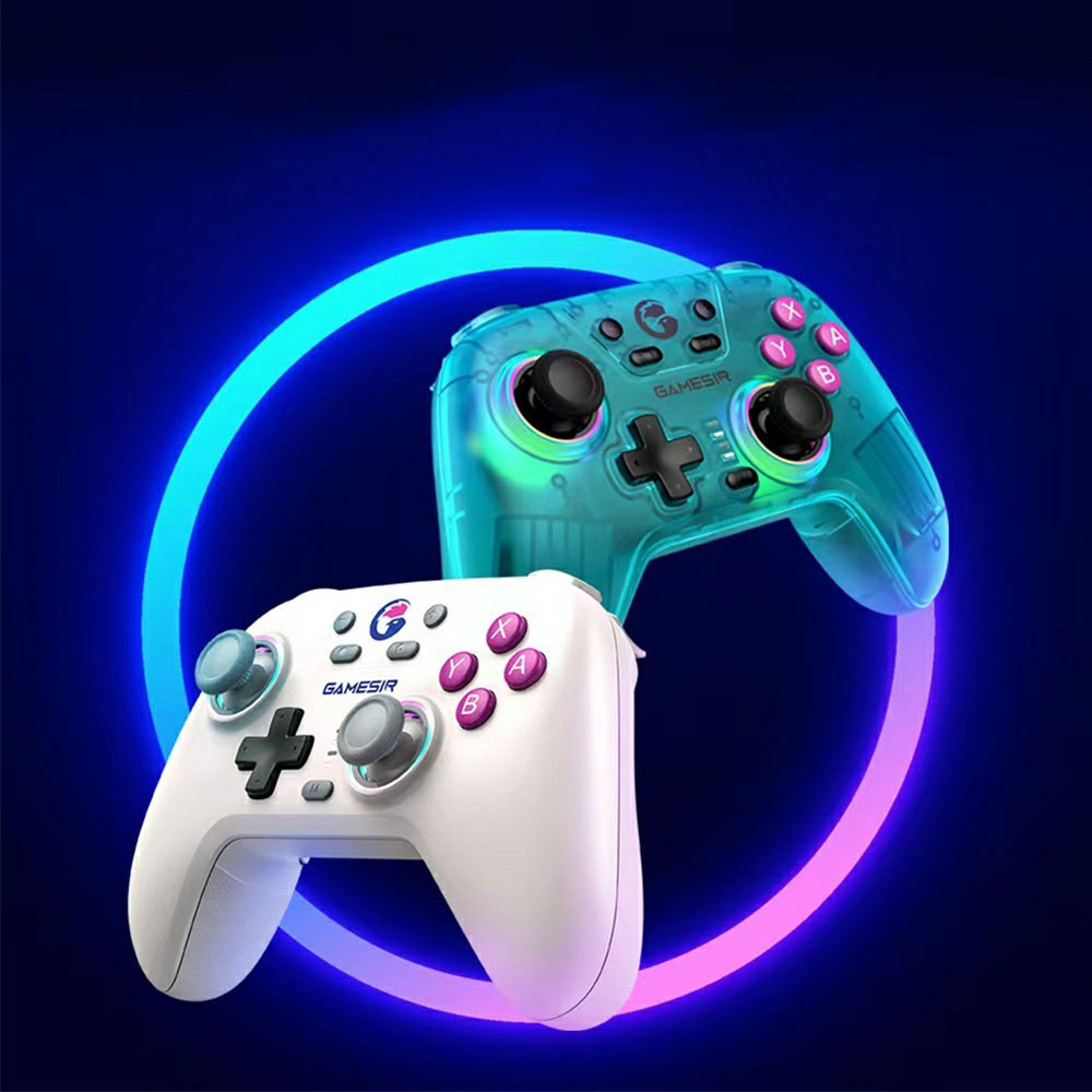 Nova Wireless 2.4 GHz Game Controller mit Back Paddles RGB für Nintendo Switch / Windows / iOS / Android / Steam (1200 mAh) - Weiss