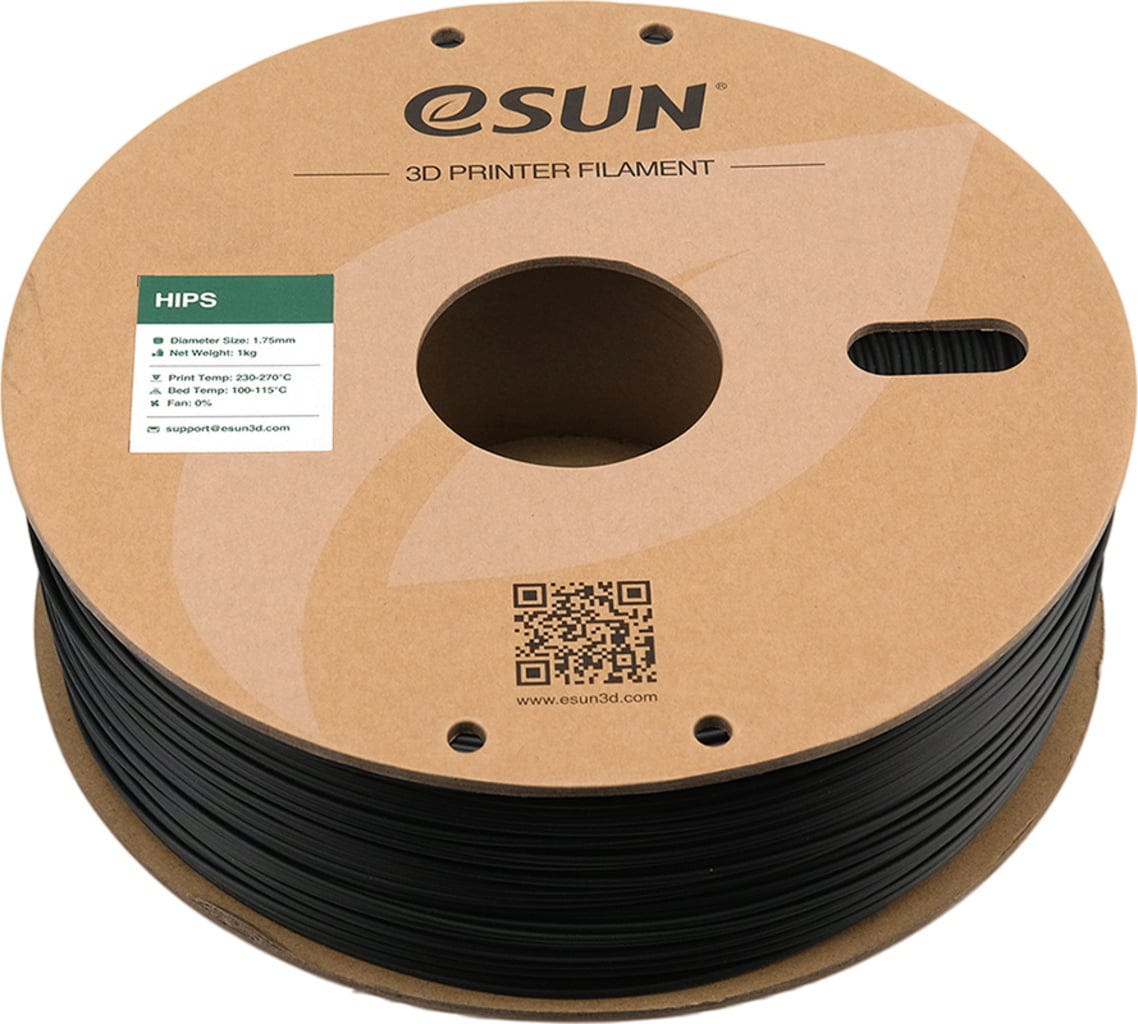 eSUN  HIPS Black, 1,75 mm / 1000 g    In Limonen auflösbares HIPS-Filament