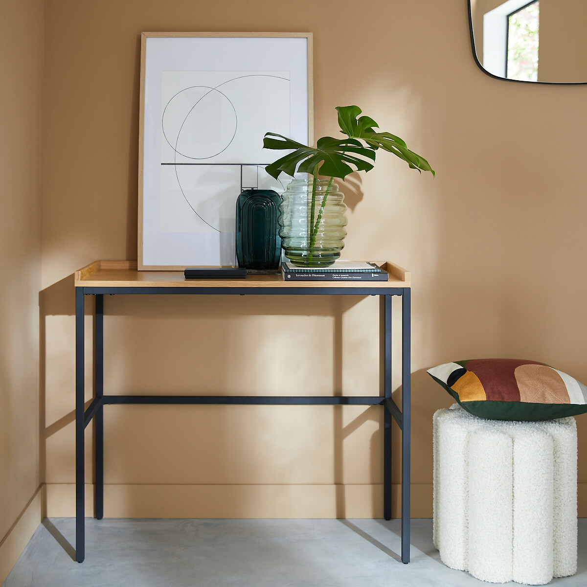 LA REDOUTE INTERIEURS<br>Mesa de parede em carvalho e aço, Volga