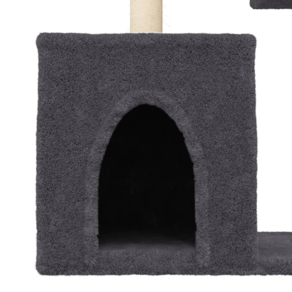Arbre à chat avec griffoirs en sisal gris foncé 86 cm