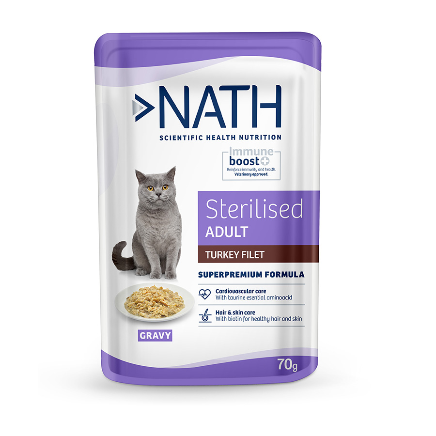 Filés de peru esterilizados Nath Adult em molho para gatos